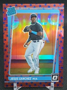 2021 Panini Optic Choice Jesus Sanchez Red w/ Blue Stars #'d /45 SSP Marlins! - Picture 1 of 1