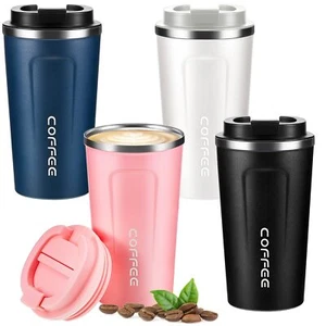 4 Pcs Insulated Coffee Travel Mug 17 oz Leakproof Coffee Cup 4 Colors - Picture 1 of 7