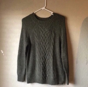 New American Eagle Sweater Dark Green Crew Neck Long Sleeve Preppy Women’s XS - Picture 1 of 11