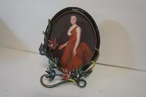 Jay Strongwater Enameled and Bejeweled Oval Picture Frame - Picture 1 of 7