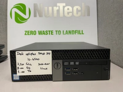 Dell OptiPlex 5040 SFF Intel  i5-6500 3.20GHz 8GB 1TB DVD/RW Linux  PC - Image 1 of 4