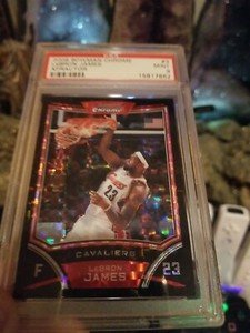 2008-09 Bowman Chrome LEBRON JAMES /299 Xfractor Refractor PSA 9 Gem Mint Lowpop