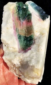 666g Esemplare Cristallo di Ghiaccio Tormalina Colore Anguria Naturale Ottimo ia4052 - Foto 1 di 13