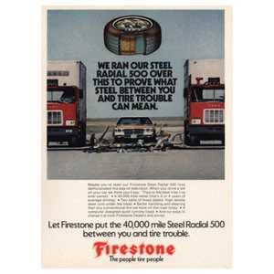 1973 Firestone Radial 500: We Ran Over Steel Vintage Print Ad - Picture 1 of 1