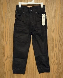 NWT Boy's SK Apparel Black Textured Jeans, Looks Like Leather Pants, Size 8 - Picture 1 of 6