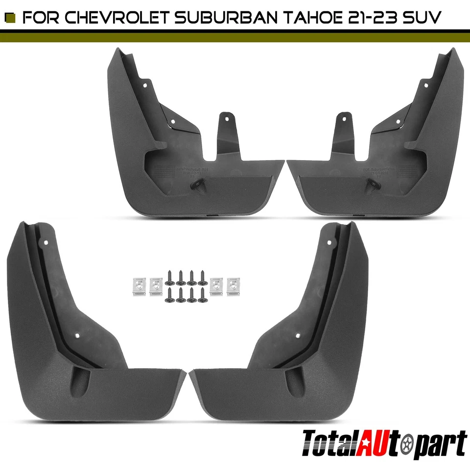 4x guardabarros guardabarros delanteros y traseros Chevrolet Suburban Tahoe 2021-2023 Foto 1 de 4