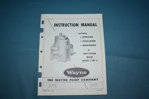 Wayne Model ES Submersible Gas Fuel Pump Parts List Operation Manual Mar/60  - Imagen 1 de 7