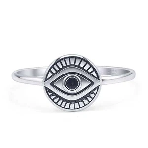 Evil Eye Ring oxidiert 925 Sterling Silber 8,5 mm - Bild 1 von 6