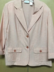 Alfred Dunner Womens Jacket Size 14 Pink Long Sleeve Blazer Button Front Jacket - Picture 1 of 11