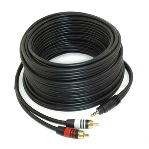 35ft 3.5mm Premium Mini-Stereo TRS Male to 2 RCA Male Audio/Speaker Cable - Picture 1 of 3