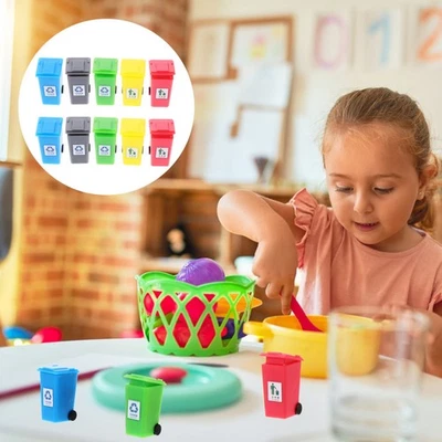  10 Pcs Small Garbage Cans Compact Trash Micro Landscape Decor Mini - Image 1 of 4