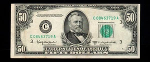 $50 1950-D Federal Reserve Note Philadelphia Free Shipping (B180) - Picture 1 of 2