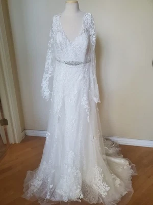 Franssical Wedding Dress Size 12 NWT - Image 1 of 4