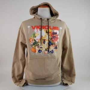 Vicious Latte Floral Graphic Hoodie Mens Size Medium Pullover Hooded Sweatshirt - Picture 1 of 24
