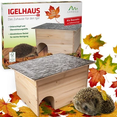 Igelhaus Gardigo® Holz XXL Winterquartier Hütte Wetterfest Futterhaus Winter - Bild 1 von 4