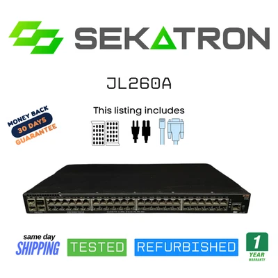 🔀 Aruba JL260A • 2930F 48G 4SFP • Layer 3 Managed Switch • Tested ⚡FastShip - Image 1 of 2