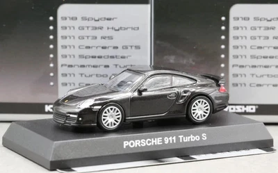 Kyosho 1/64 Porsche Collection 5 Porsche 911 Turbo S 997 2010 negro brillante Foto 1 de 4