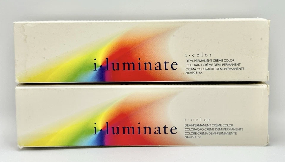 I- Color I-LUMINATE 半永久染发剂 4RV (4.57) 红色 紫色 2 盎司 2 包 — 第 1/4 张图片