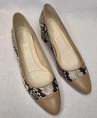 Cole Haan Snakeskin Embossed Chucky Block Heels Size 9 B  - Image 1 of 4