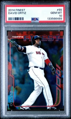 Topps Finest Baseball #55 2014 David Ortiz PSA GEM MT 10 Foto 1 de 2