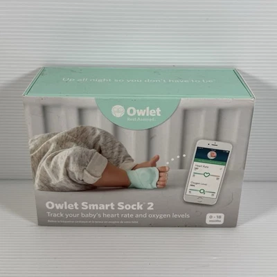 Owlet Smart Sock 2 Baby Heart Rate & Oxygen Monitor w Socks READ** - Image 1 of 4