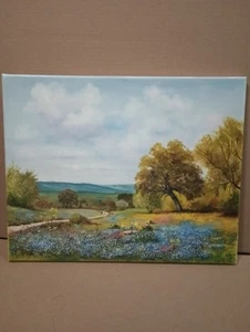 Texas Bluebonnet Landschaft 16x20 Ölgemälde 🎨 - Bild 1 von 7