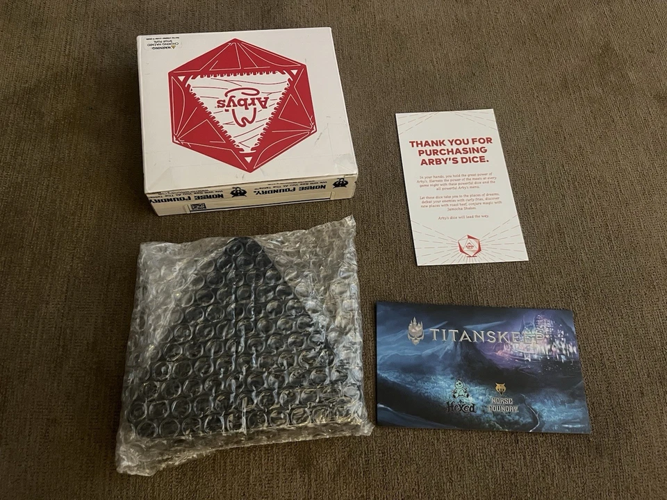 NEW Arby's 2025 D&D Dungeons and Dragons Metal Dice Set Norse Foundry - Image 1 of 1