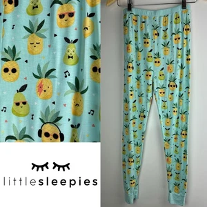 Little Sleepies Pineapple Jams Bamboo Pajama Pants Light Blue Junior Size 16 - Picture 1 of 9