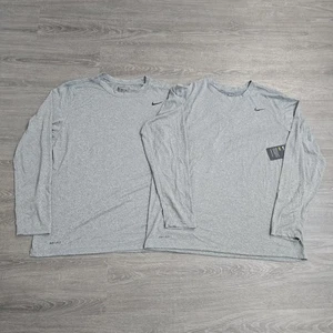 Set x2 Nike Legend Dri-Fit Langarmshirt T-Shirts für Herren 727980-091 grau schwarz XL - Bild 1 von 16