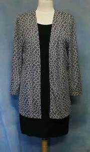 John Roberts Größe 10 Kleid Ensemble schwarz/grau Animalprint über schwarzer Scheide - Bild 1 von 5