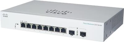 Cisco CBS220-8FP-E-2G-NA 8 Giga PoE 2 Giga Exp 2 SFP Managed Network Switch - Image 1 of 3