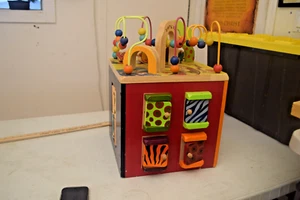 Battat Wooden Activity Cube Zany Zoo Educational Preschool Kid Learning Game Toy - Picture 1 of 9