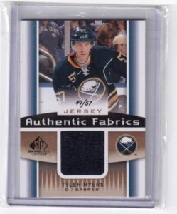 2013-14 SP Game Used Authentic Fabrics Jersey Tyler Myers Buffalo Sabres 49/57 - Picture 1 of 2