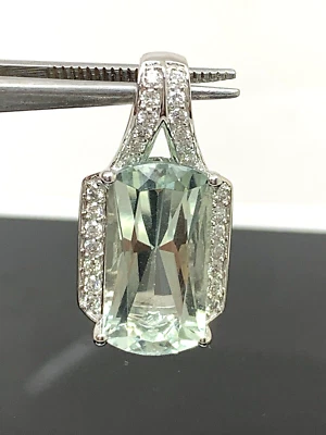 Colgante Lorenzo Gris Amatista Diamante Oro Blanco 18k Joyería Para Mujer SIN CADENA Foto 1 de 4