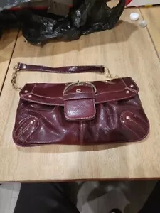 MERONA Collection Y2K 2000s Briwn Patent Flap Shoulder Bag/Clutch - Bild 1 von 5
