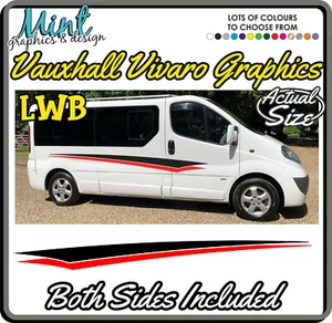 LWB VAUXHALL VIVARO calcomanías a rayas laterales pegatinas furgoneta gráficos SIN P&P 030 - Imagen 1 de 4