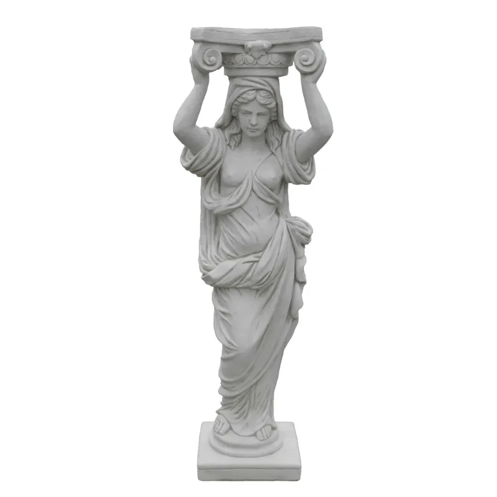 Statue Der Griechischen Göttin Leto – Aus Steinguss, 116 Cm Hoch, 100 Kg – Frostsicher Für Den Außenbereich In Grau