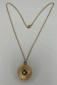 Vintage 1950s Coro Pegasus Necklace Gold Tone Chain Photo Locket Pendant - Picture 1 of 12