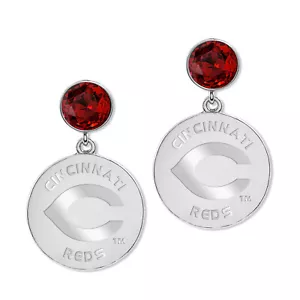 Game Time Offical MLB CINCINNATI REDS Disc Earrings - Picture 1 of 1