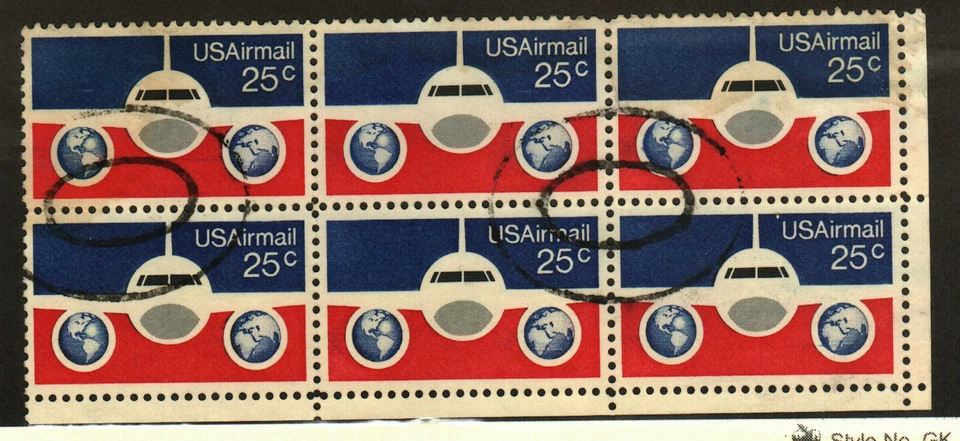 US #C89 used Block  (6 stamps) Jet - Image 1 of 1