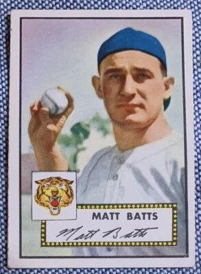 Matt BATTS 1952 Topps Baseball #230 VG Small Corner Crease Detroit Tigers - Image 1 of 2