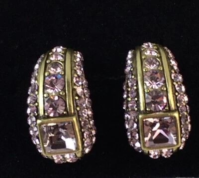 Pendientes de aro con acento de cristal HEIDI DAUS "Magia infinita" ~ Clip en la parte posterior Foto 1 de 4