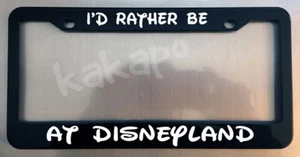 I'd Rather Be At Disneyland Mickey Glossy Black Plate Frame - Picture 1 of 3