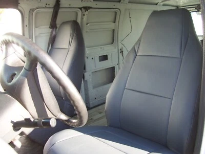 FOR CHEVY ASTRO VAN 2000-05 IGGEE S.LEATHER CUSTOM MADE FIT 2 FRONT SEAT COVERS - Image 1 of 4