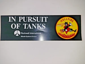 Vintage Rockwell International Missile Systems Autoaufkleber Hellfire schwarze Katze - Bild 1 von 5