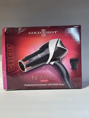 GOLD & HOT - Professional Infrared 1875 W Hair Dryer. IONIC TECHNOLOGY  - Image 1 of 4