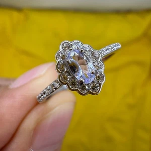 925 Sterling Silver Ring 5x3mm Natural Marquise Tanzanite Gemstone Zircon Gift - Picture 1 of 12