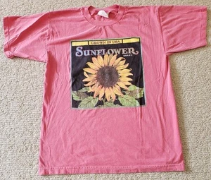 Vtg Flower Daisy Sunflower Made In USA T-Shirt Large Washed - Picture 1 of 8