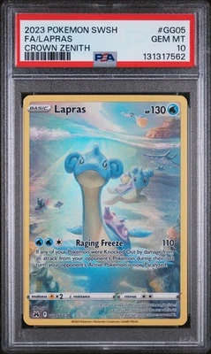 2023 POKEMON SWORD & SHIELD CROWN ZENITH #GG05 FULL ART/LAPRAS PSA 10 - Image 1 of 2