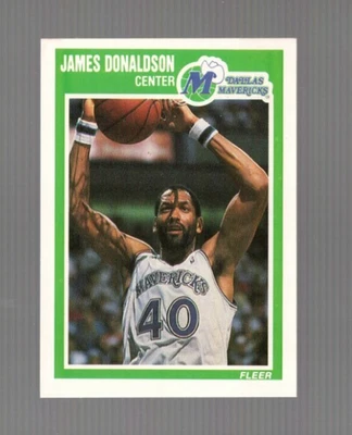 1989-90 Fleer Basketball James Donaldson Dallas Mavericks #34 Near Mint - Image 1 of 2